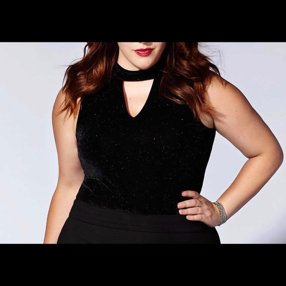 NWT TESS HOLIDAY 2x- Sleeveless Velvet Bodysuit - Picture 2 of 7